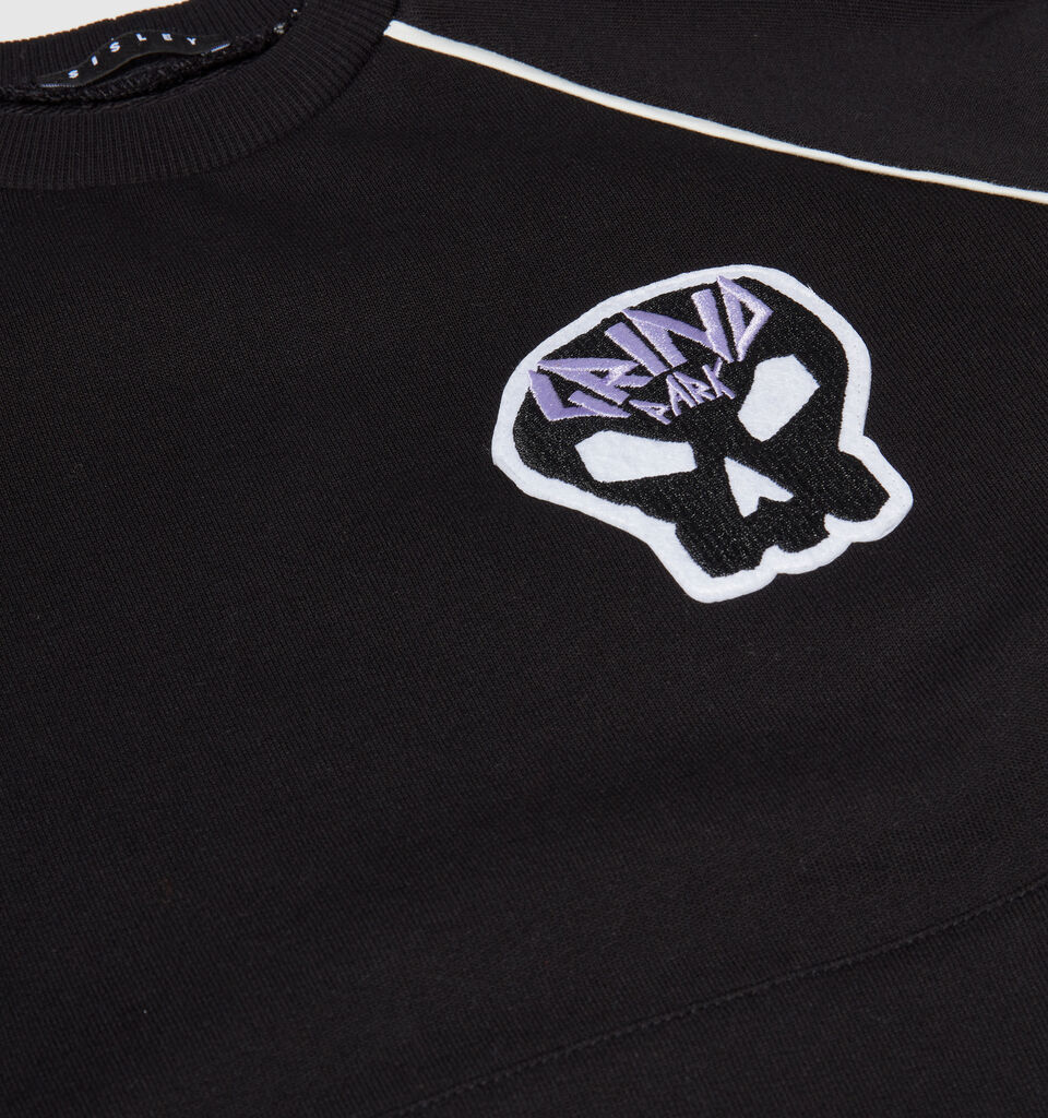 Oversized sweatshirt with patch - boys' knitwear - Black | Sisley Young image number 3